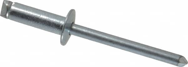 RivetKing - Size 66 Dome Head Steel Open End Blind Rivet - Steel Mandrel, 0.251" to 3/8" Grip, 3/8" Head Diam, 0.192" to 0.196" Hole Diam, 0.575" Length Under Head, 3/16" Body Diam - Caliber Tooling