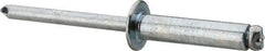 RivetKing - Size 610 Dome Head Steel Open End Blind Rivet - Steel Mandrel, 0.501" to 5/8" Grip, 3/8" Head Diam, 0.192" to 0.196" Hole Diam, 0.825" Length Under Head, 3/16" Body Diam - Caliber Tooling