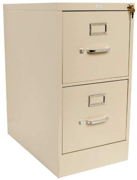 Hon - 15" Wide x 29" High x 25" Deep, 2 Drawer Vertical File with Lock - Steel, Putty - Caliber Tooling