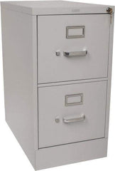 Hon - 15" Wide x 29" High x 25" Deep, 2 Drawer Vertical File with Lock - Steel, Light Gray - Caliber Tooling