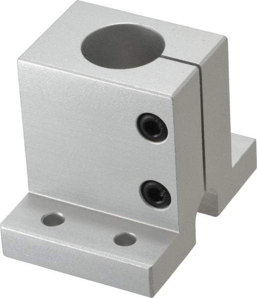 80/20 Inc. - 3 Inch Wide x 2-1/2 Inch High x 2-1/8 Inch Deep Single Shaft Stanchion Base - 1.004 Inch Hole x 0.257 Inch Bolt Hole Diameter - Caliber Tooling