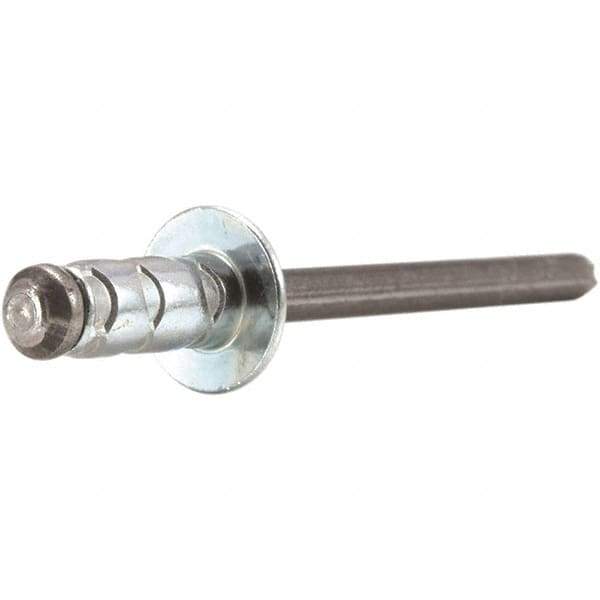 STANLEY Engineered Fastening - Size 6 Dome Head Aluminum Multi Grip Blind Rivet - Steel Mandrel, 0.251" to 1/2" Grip, 3/16" Head Diam, 0.192" to 0.205" Hole Diam, 0.116" Body Diam - Caliber Tooling