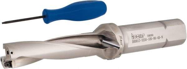 Iscar - 3-1/4" Max Drill Depth, 4xD, 13/16" Diam, Indexable Insert Drill - 1" Shank Diam, Whistle Notch Shank - Caliber Tooling