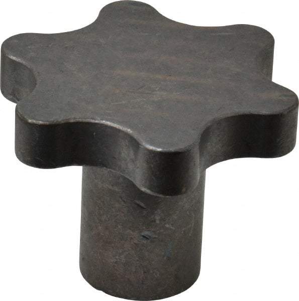 Made in USA - 2-1/2" Head Diam, 6 Point Scalloped Knob - 1/2-13 Hole, Steel - Caliber Tooling