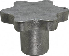 Made in USA - 3" Head Diam, 6 Point Scalloped Knob - 5/8-11 Hole, Aluminum - Caliber Tooling