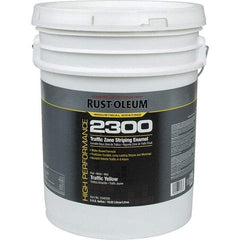 Rust-Oleum - 5 Gal Traffic Yellow Flat Finish Striping Paint - 410 to 540 Sq Ft per Gal, Interior/Exterior - Caliber Tooling