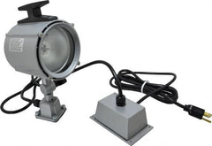 Electrix - 4 NEMA Rated, 12 VDC, 55 Watt, Spot Machine Light - Direct Mount, 9 Ft. Cord, 4-1/2 Inch Light Diameter, Remote Ballast, Gray - Caliber Tooling