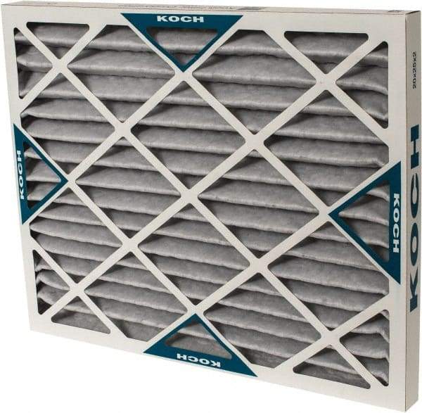 Made in USA - 20" Noml Height x 25" Noml Width x 2" Noml Depth, 70% Capture Efficiency, Wire-Backed Pleated Air Filter - MERV 8, Cotton/Polyester & Activated Carbon, Integrated Beverage Board Frame, 500 Max FPM, 1,740 CFM, For Any Unit - Caliber Tooling