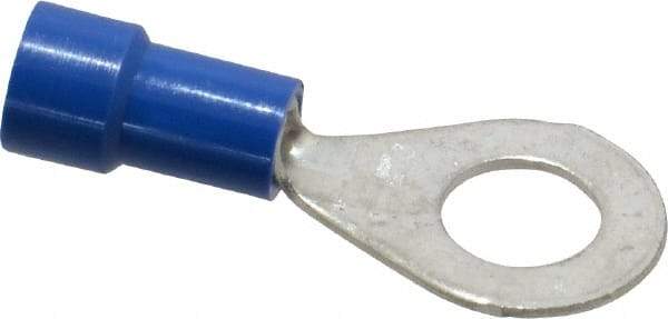 Made in USA - 16-14 AWG Fully Insulated Crimp Connection Circular Ring Terminal - 1/4" Stud, Copper Contact - Caliber Tooling