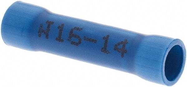 Made in USA - 16 to 14 AWG Compatible, Butt Splice Terminal - Blue - Caliber Tooling