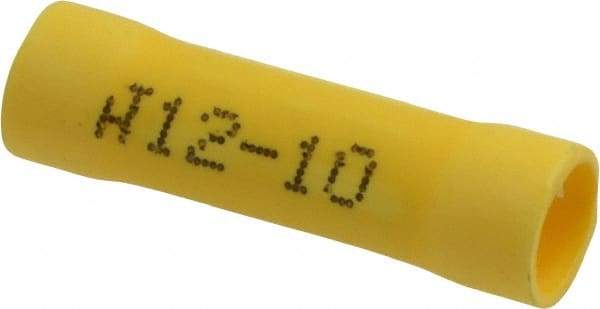 Made in USA - 12 to 10 AWG Compatible, Butt Splice Terminal - Yellow - Caliber Tooling