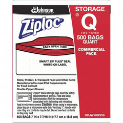 Ziploc - 500 Piece, 1 Quart Capacity, 8 Inch Long x 7 Inch Wide, Ziploc Storage Bag - 1.75 mil Thick, Rectangle Clear Plastic - Caliber Tooling