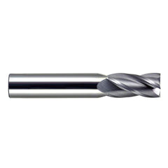 Square End Mill: 1/4'' Dia, 3/4'' LOC, 1/4'' Shank Dia, 2.5'' OAL, 4 Flutes Single End, Bright Finish, Helical Flute, Series CCMG