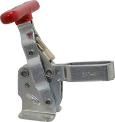 De-Sta-Co - 375 Lb Holding Capacity, Vertical Handle, Manual Hold Down Toggle Clamp - 57° Handle Movement, 99° Bar Opening, U-Bar, Flanged Base, Electro-Plated Zinc, Carbon Steel - Caliber Tooling