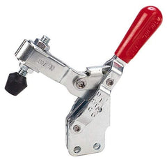 De-Sta-Co - 375 Lb Holding Capacity, Vertical Handle, Manual Hold Down Toggle Clamp - 57° Handle Movement, 99° Bar Opening, U-Bar, Straight Base, Electro-Plated Zinc, Carbon Steel - Caliber Tooling