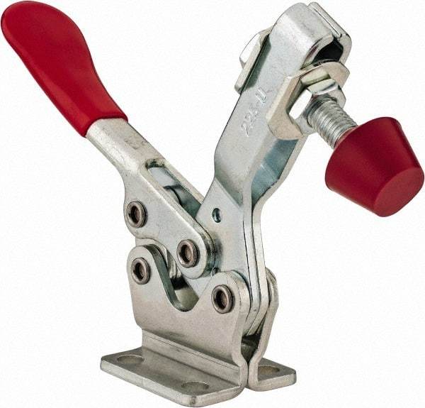 De-Sta-Co - 500 Lb Holding Capacity, Horizontal Handle, Manual Hold Down Toggle Clamp - 70° Handle Movement, 92° Bar Opening, U-Bar, Flanged Base, Electro-Plated Zinc, Carbon Steel - Caliber Tooling