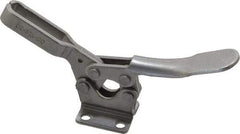 De-Sta-Co - 600 Lb Holding Capacity, Horizontal Handle, Manual Hold Down Toggle Clamp - 70° Handle Movement, 92° Bar Opening, U-Bar, Flanged Base, Electro-Plated Zinc, Stainless Steel - Caliber Tooling