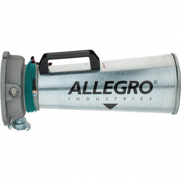 Allegro - 16-3/4 Inch Long, Galvanized Steel Venturi Style Pneumatic Blowers - 1/2 Inch NPT, 7.31 Inch Base Diameter, 6 Inch Face Diameter - Caliber Tooling