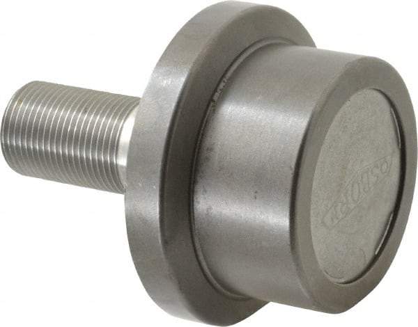 Osborn International - 2-1/2" Roller Diam x 1-11/16" Width, 1" Stud Diam x 2-1/4" Length, Flanged Concentric Stud Load Runner - Steel, 1-1/2" Thread Length, 1-14 Thread, 3-15/16" OAL, 2,270 Lb Dynamic Cap - Caliber Tooling