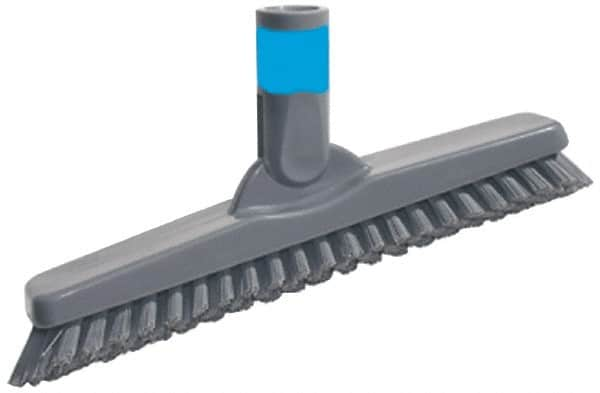 Unger - 1" Bristle Length, Polypropylene Scrub Brush - 9-1/2" OAL, Straight Handle, Gray, Plastic Block - Caliber Tooling