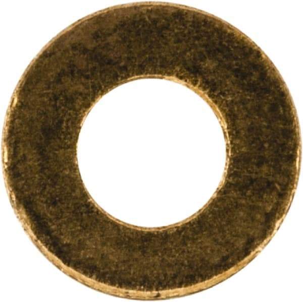 Value Collection - #2 Screw, Brass Standard Flat Washer - 0.099" ID x 0.187" OD, 0.02" Thick, Plain Finish - Caliber Tooling