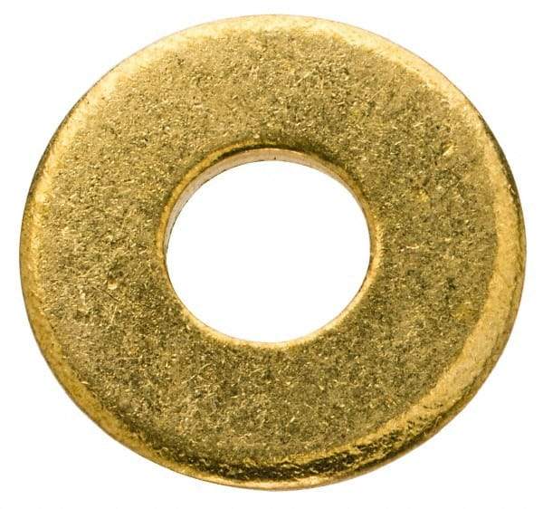 Value Collection - #10 Screw, Brass Standard Flat Washer - 0.2" ID x 1/2" OD, 0.04" Thick, Plain Finish - Caliber Tooling