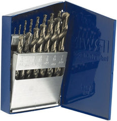 Irwin - 1/16 to 1/2", 135° Point, Bright Finish, Cobalt Jobber Length Drill Bit Set - Caliber Tooling