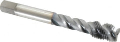 OSG - 7/16-20 UNF 3 Flute Modified Bottoming Spiral Flute Tap - Vanadium High Speed Steel, TiCN Finish, 3-5/32" OAL, Right Hand Flute, Right Hand Thread, Oversize, H7, Series 290 - Caliber Tooling