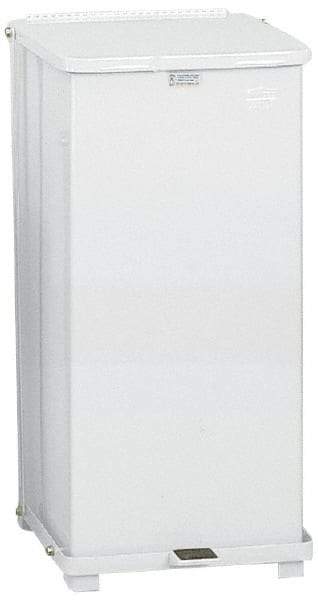 Rubbermaid - 24 Gal Square Unlabeled Trash Can - 30" High x 15" Long x 15" Wide, White, Steel - Caliber Tooling