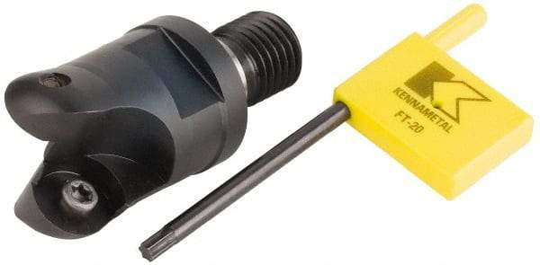 Kennametal - 31.75mm Cutting Diam, 1-1/4" Max Depth of Cut, Modular Connection Indexable Copy End Mill - 2 Inserts, RDHX 1604M0S Insert, KDM Toolholder - Caliber Tooling