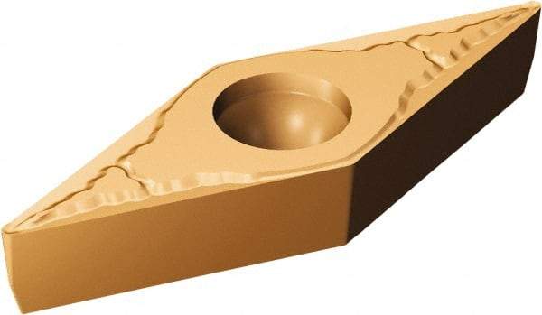 Sandvik Coromant - VBMT333 MM Grade 1125 Carbide Turning Insert - TiAlN/AlCr2O3 Finish, 35° Diamond, 3/8" Inscr Circle, 3/16" Thick, 3/64" Corner Radius - Caliber Tooling