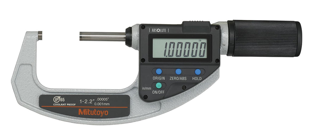 Mitutoyo - 1"" Min Carbide IP54 Quickmike Electronic Outside Micrometer - Exact Industrial Supply