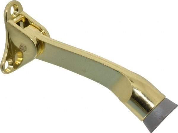 National Mfg. - 4" Projection Kickdown Door Stop - Door Mount, Brass Finish - Caliber Tooling