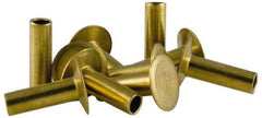 RivetKing - 0.1 to 0.17" Hole Diam, Countersunk Head, Zinc Plated Steel, Semi Tubular Rivet - 3/8 Head Diam, 5/16" Length Under Head, 150° Countersunk Head, 9/64 Body Diam - Caliber Tooling