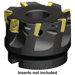 Kennametal - 8 Inserts, 100mm Cut Diam, 32mm Arbor Diam, 9.9mm Max Depth of Cut, Indexable Square-Shoulder Face Mill - 0/90° Lead Angle, 50mm High, EC10.., EP10.. Insert Compatibility, Series Mill 1-10 - Caliber Tooling