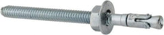 Powers Fasteners - 1/4" Diam, 1/4" Drill, 3-1/4" OAL, Wedge Expansion Concrete Anchor - 1018 Steel, Zinc-Plated Finish, Hex Nut Head, Hex Drive, 2-1/4" Thread Length - Caliber Tooling