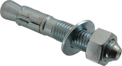 Powers Fasteners - 3/4" Diam, 3/4" Drill, 4-3/4" OAL, 1-7/8" Min Embedment Wedge Expansion Concrete Anchor - 1018 Steel, Zinc-Plated Finish, Hex Nut Head, Hex Drive, 2-1/4" Thread Length - Caliber Tooling