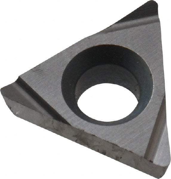 Kyocera - TPGH221 Grade TN60 Cermet Turning Insert - TiCN/NbC Finish, 60° Triangle, 1/4" Inscr Circle, 1/8" Thick, 1/64" Corner Radius - Caliber Tooling