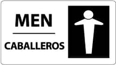 NMC - "Men", 10" Long x 18" Wide, Rigid Plastic Safety Sign - Rectangle, 0.05" Thick, Use for Restroom, Janitorial & Housekeeping - Caliber Tooling