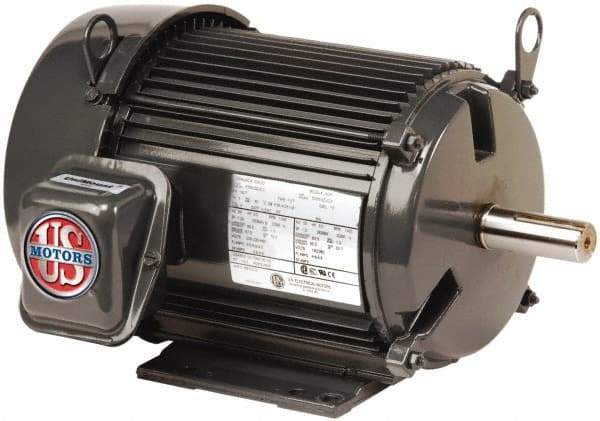 US Motors - 2 Max hp, 1,725 Max RPM, Three Polyphase Electric AC DC Motor - 208-230/460 V Input, Single Phase, 56HZ Frame, 5/8" Shaft Diam, Rigid Mount, TEFC Enclosure - Caliber Tooling