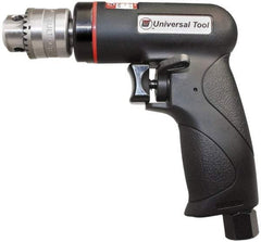 Universal Tool - 1/4" Reversible Keyed Chuck - Pistol Grip Handle, 2,600 RPM, 3.5 CFM, 0.3 hp, 90 psi - Caliber Tooling