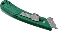 PHC - Springback Safety Cutter - 1-11/16" Steel Blade, Green ABS Handle, 1 Blade Included - Caliber Tooling