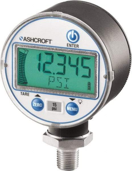 Ashcroft - 2-1/2" Dial, 30-0 Hg VAC Scale Range, Pressure Gauge - Lower Connection Mount, Accurate to ±0.5% of Scale - Caliber Tooling