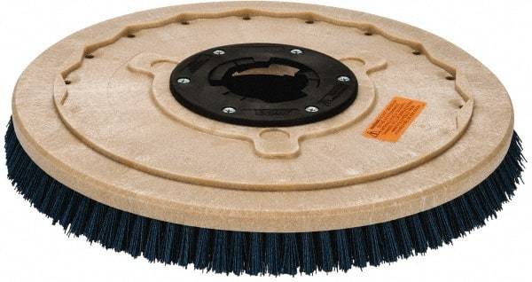 PRO-SOURCE - 20" Diam Scrubbing Brush - 20" Machine, 1-1/2" Trim Length, Blue Pad, Silicone Carbide & Nylon - Caliber Tooling