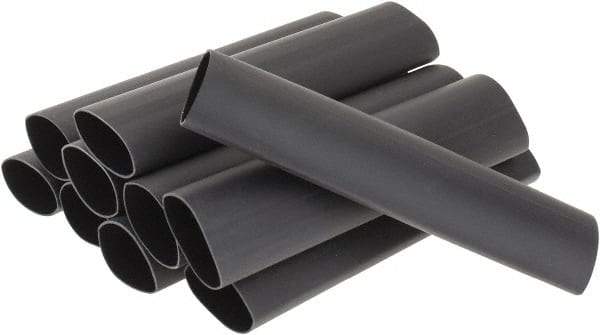 3M - 6" Long, 3:1, Polyolefin Heat Shrink Electrical Tubing - Black - Caliber Tooling