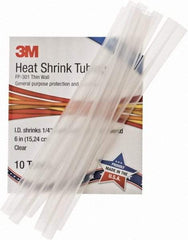 3M - 6" Long, 2:1, Polyolefin Heat Shrink Electrical Tubing - Clear - Caliber Tooling