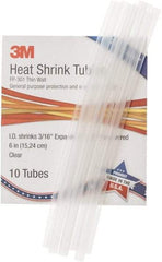 3M - 6" Long, 2:1, Polyolefin Heat Shrink Electrical Tubing - Clear - Caliber Tooling