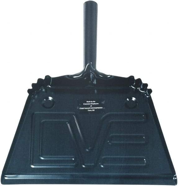 Ability One - 13" Wide Handheld Dustpan - Steel Body, 4" Handle, Black - Caliber Tooling