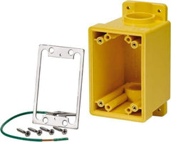 Leviton - 1 Gang, (2) 1" Knockouts, PVC Rectangle Outlet Box - 152.4mm Overall Height x 79.4mm Overall Width x 88.9mm Overall Depth - Caliber Tooling