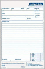 TOPS - 50 Sheet, 5-1/2 x 8-1/2", Work Order Pad - White - Caliber Tooling